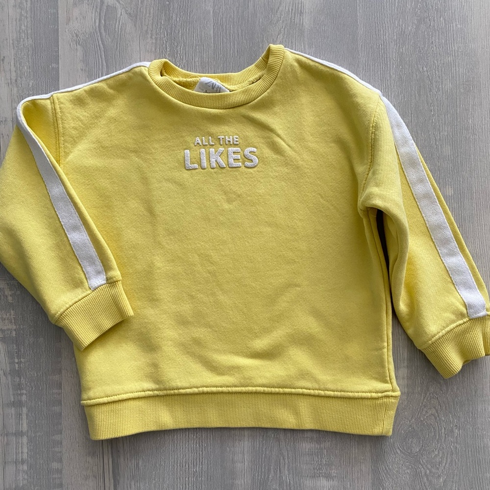 Zara texted stripe sweatshirt for toddlers